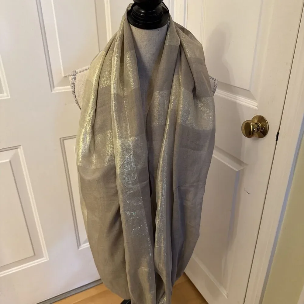 GOLD SHINY NEUTRAL unbranded Infinity Scarf